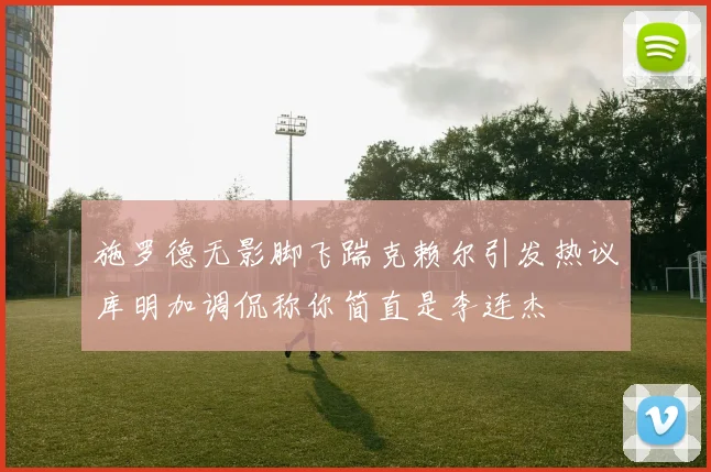 施罗德无影脚飞踹克赖尔引发热议库明加调侃称你简直是李连杰